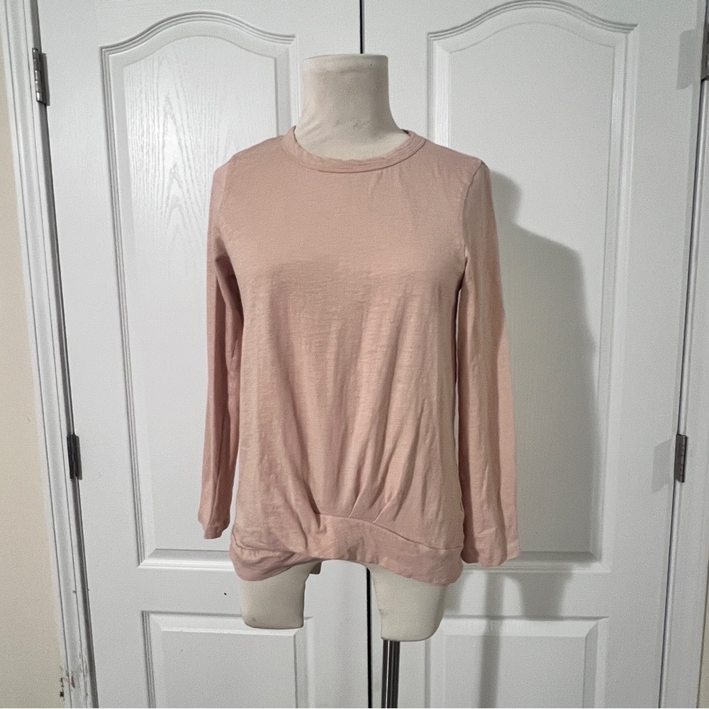 Rafaella 100% Cotton Long‎ Sleeve Crew Neck with Lightly Rushed Hem - sz S